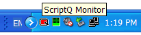 ScriptQ Monitor icon on the Taskbar.