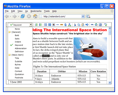 Screenshot of XStandard running in Firefox.