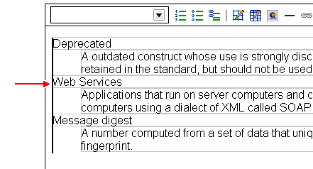 Inserting space before a definition list.